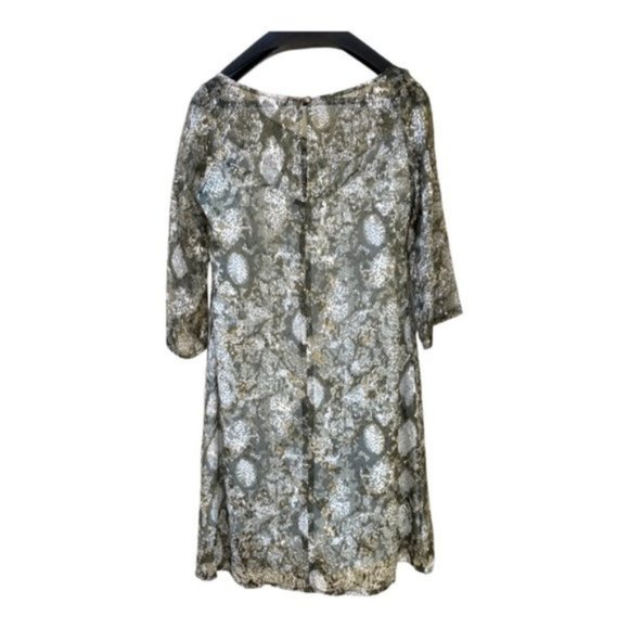 James Reva Women's Size Med Flowy Python Print 3/4 Sleeve Shift Dress Sz M - Picture 3 of 10